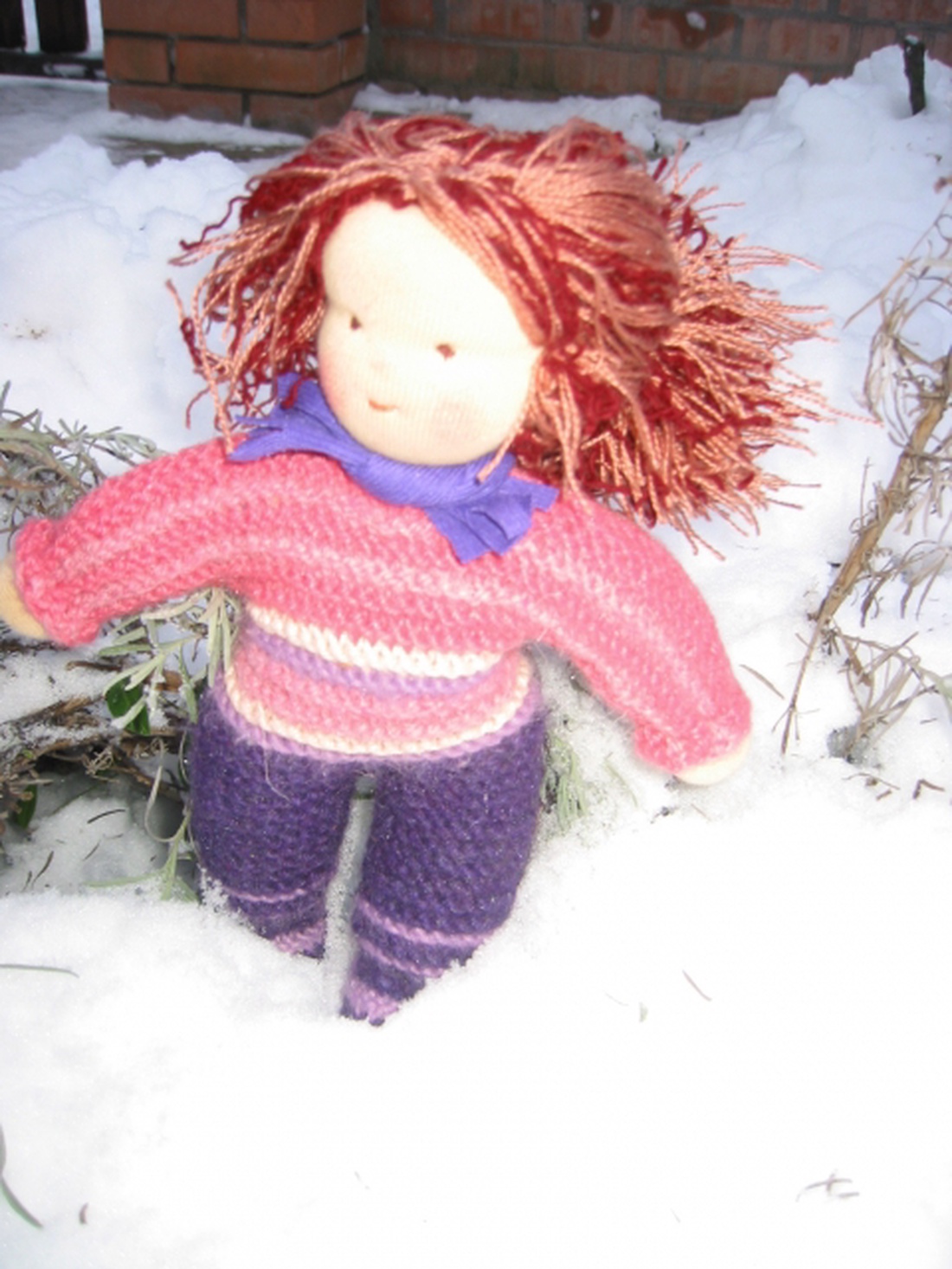 Waldorf-fejű kötött baba -  - Meska.hu