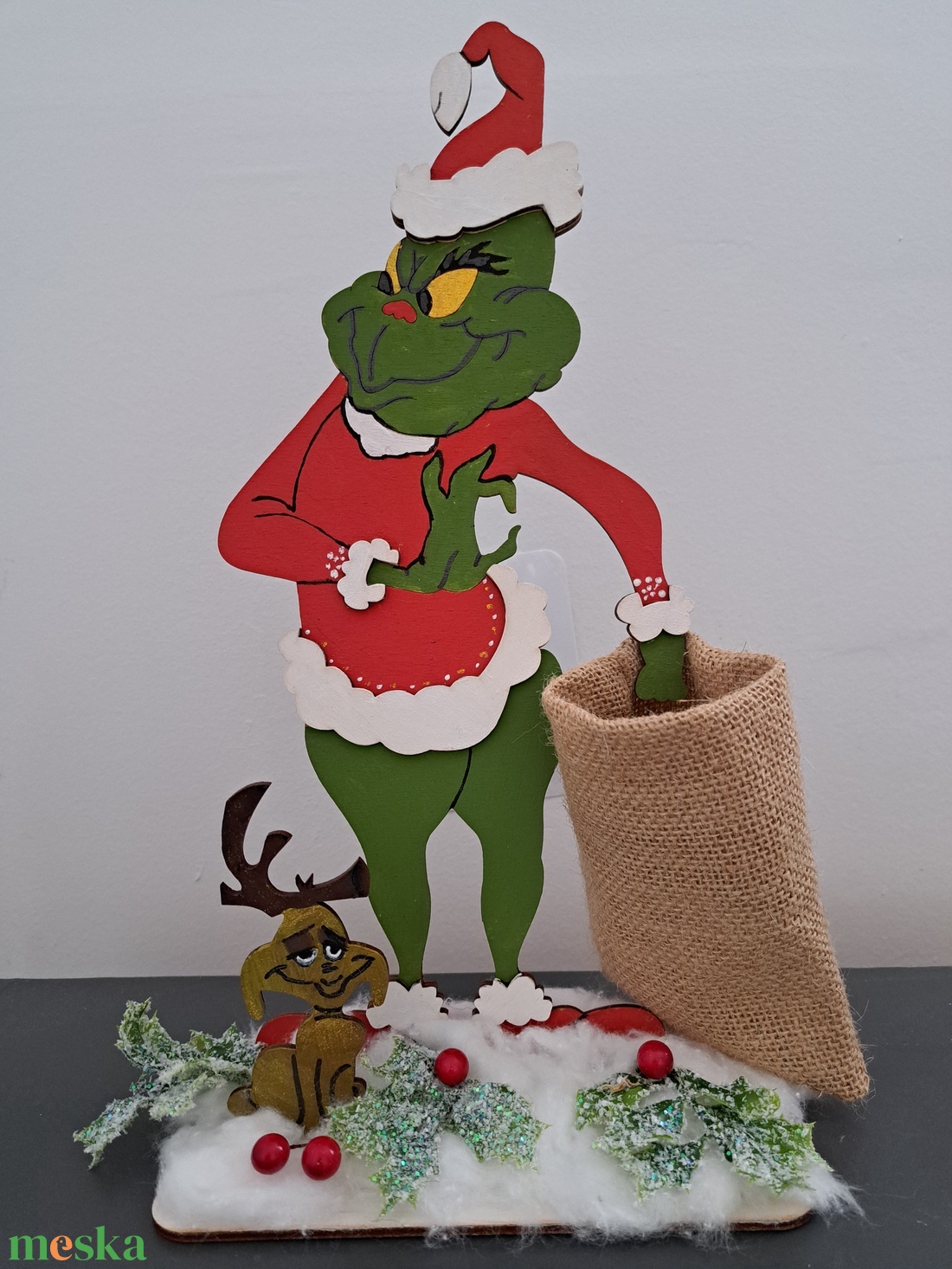 Grincs zsákkal - karácsony - karácsonyi lakásdekoráció - karácsonyi manók, figurák - Meska.hu