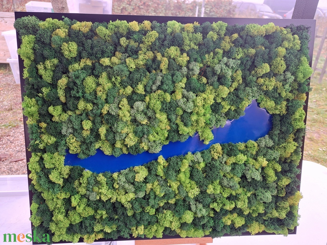 Zúzmó kép Balatonnal - otthon & életmód - dekoráció - asztal és polc dekoráció - zuzmódekoráció, mohadekoráció - Meska.hu