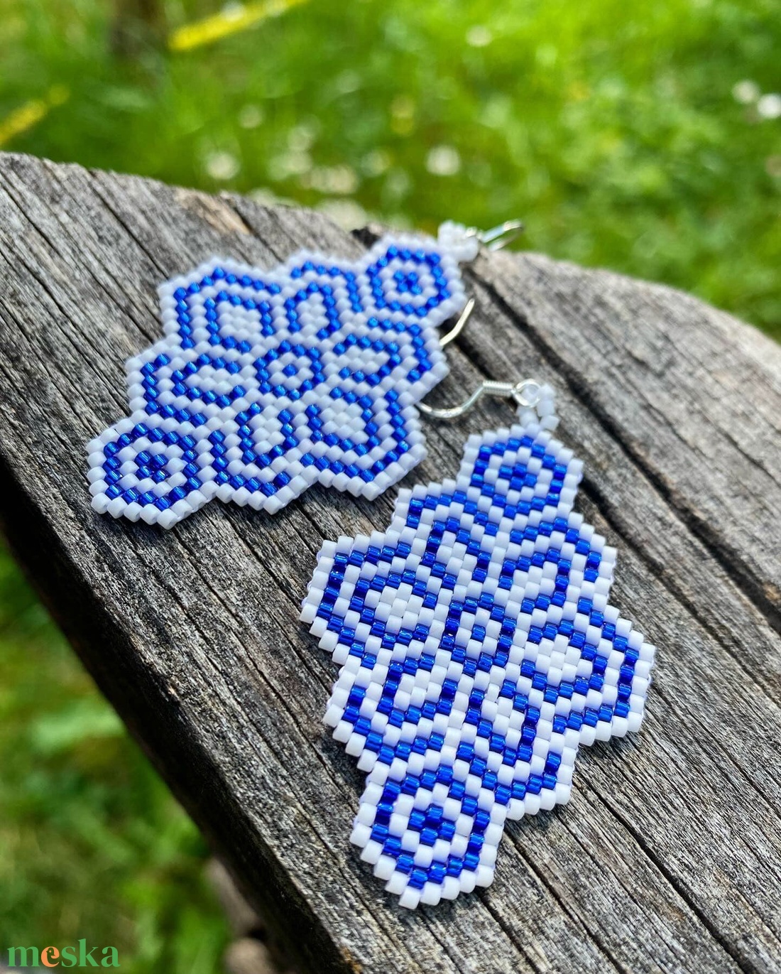 Zsuwel Kék- fehér FLOWER fülbevaló - ékszer - fülbevaló - lógó fülbevaló - Meska.hu Zsuwel Kék- fehér FLOWER fülbevaló - ékszer - fülbevaló - lógó fülbevaló - Meska.hu