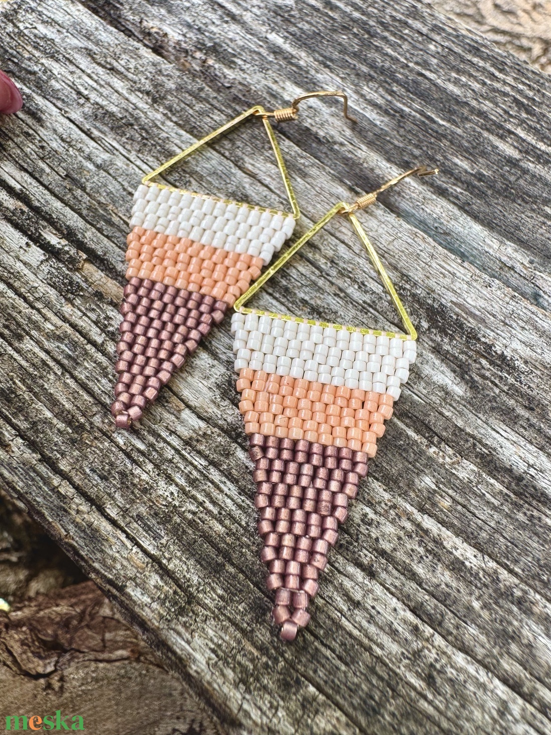 Zsuwel Barack- barna RUMBA fülbevaló - ékszer - fülbevaló - lógó fülbevaló - Meska.hu