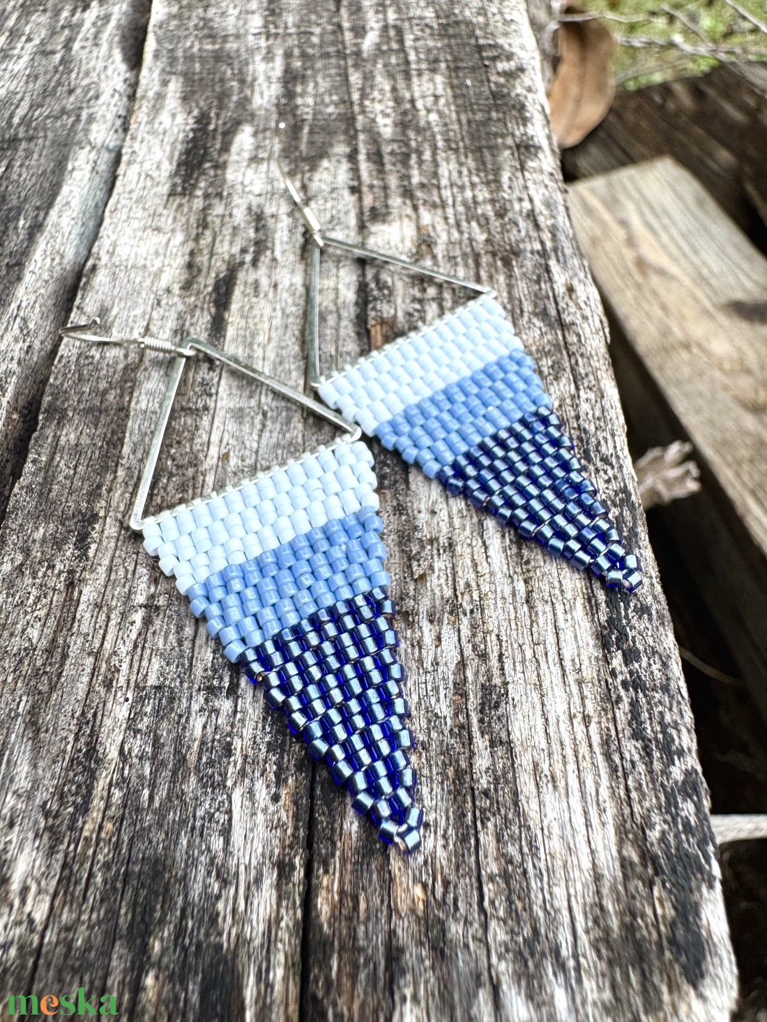 Zsuwel Farmerkék RUMBA fülbevaló - ékszer - fülbevaló - lógó fülbevaló - Meska.hu