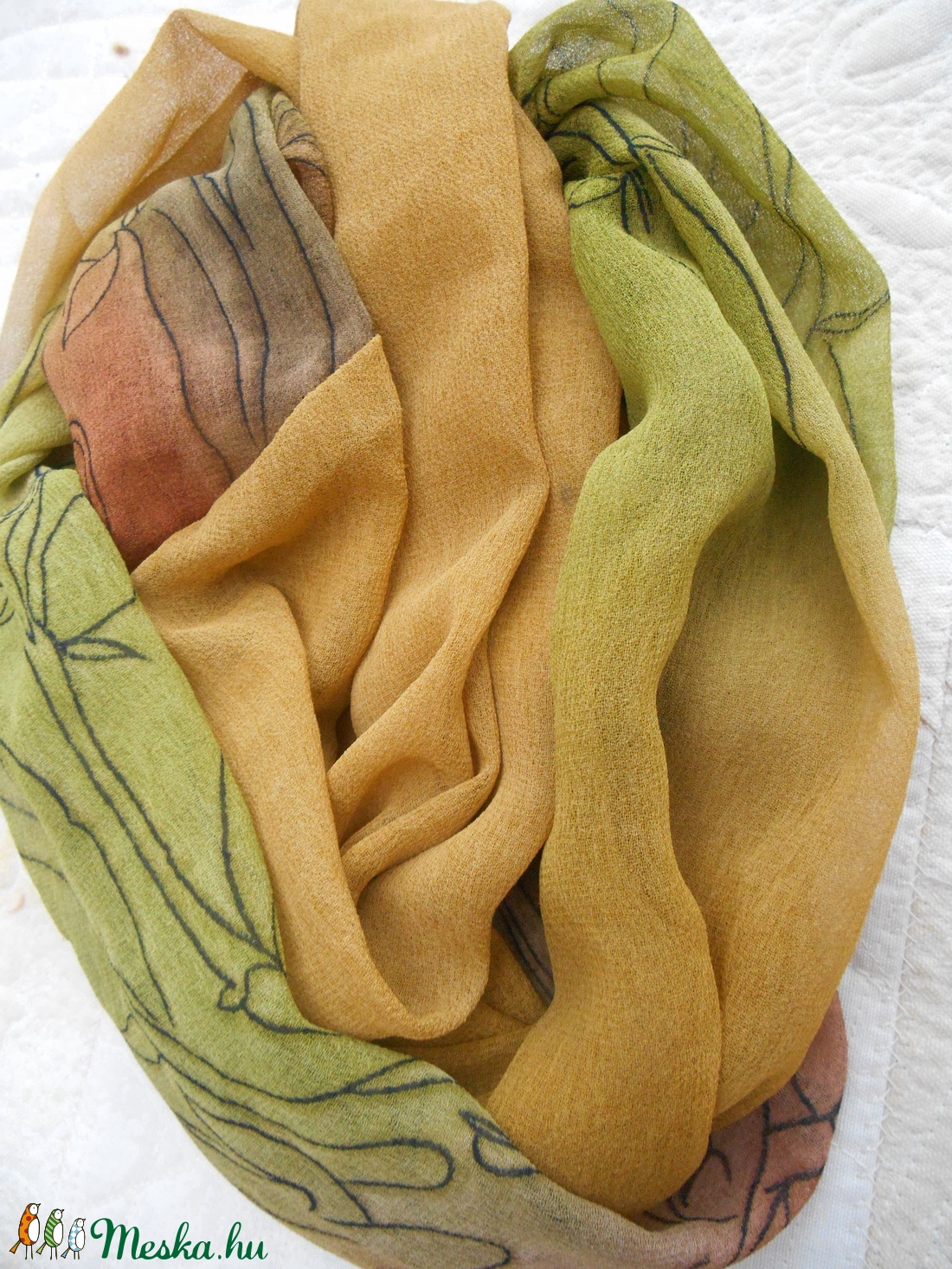Muszlin sál - ruha & divat - sál, sapka, kendő - sál - Meska.hu
