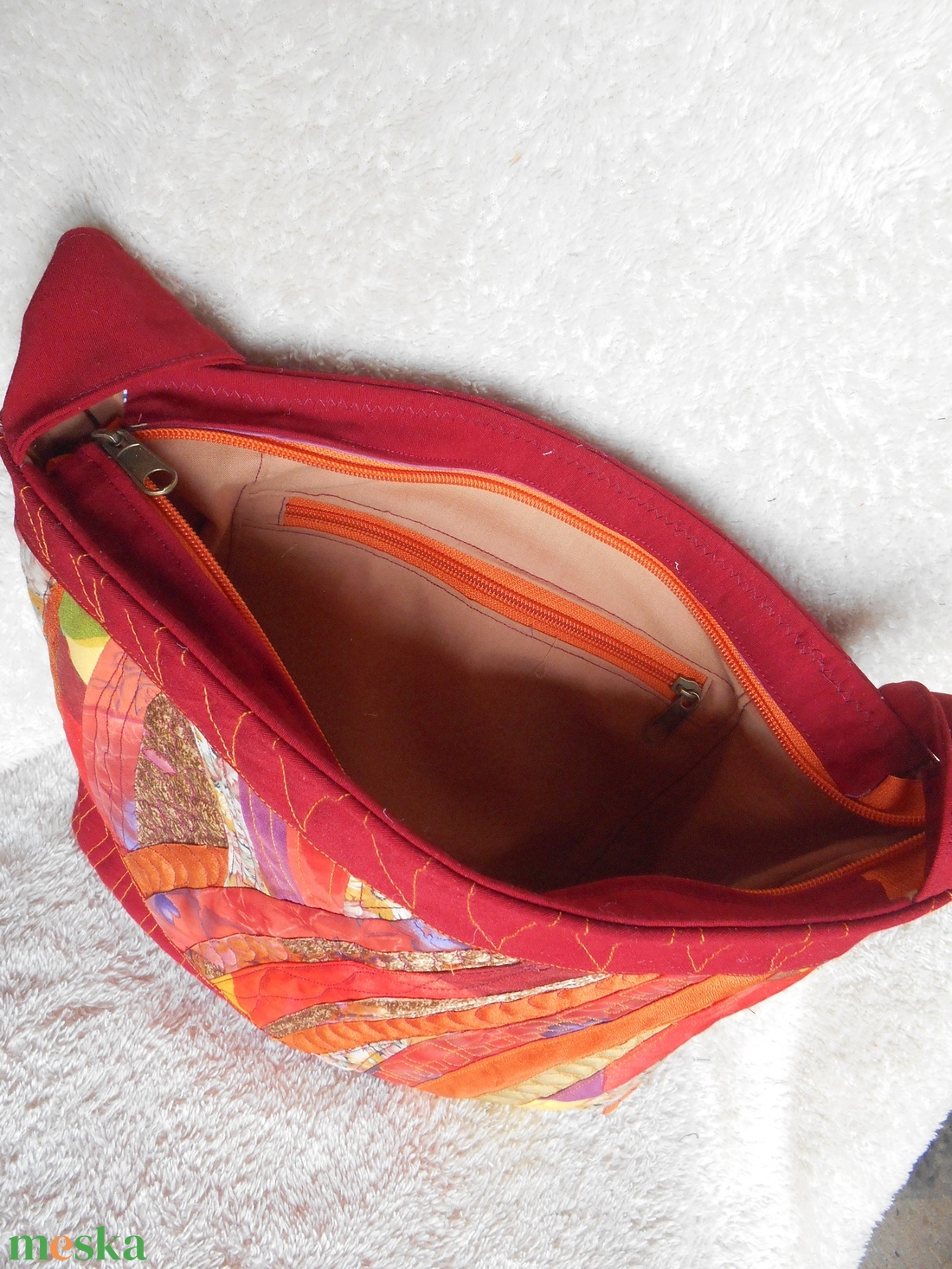 Napsugár táska /sárga-meggypiros válltáska /Tavaszköszöntő válltáska - táska & tok - kézitáska & válltáska - válltáska - Meska.hu