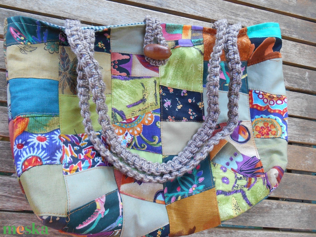 Zöldes mozaik táska / patchwork szatyor / Zero Waste - táska & tok - kézitáska & válltáska - kézitáska - Meska.hu Zöldes mozaik táska / patchwork szatyor / Zero Waste - táska & tok - kézitáska & válltáska - kézitáska - Meska.hu