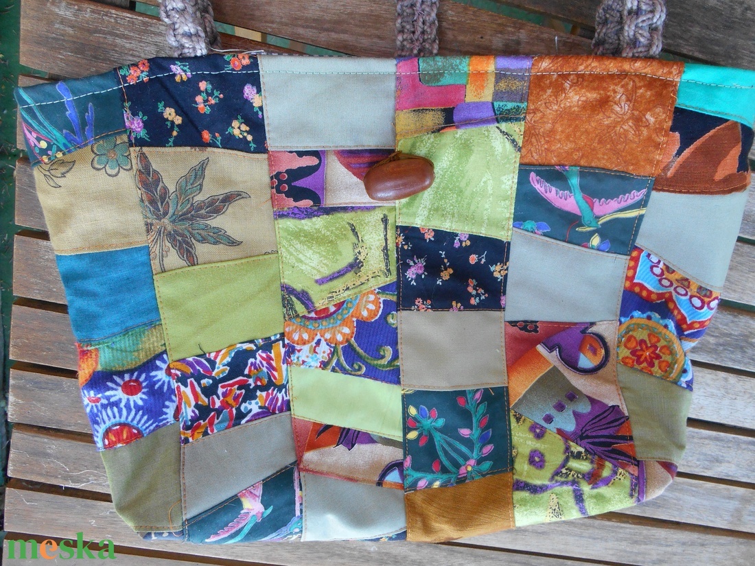 Zöldes mozaik táska / patchwork szatyor / Zero Waste - táska & tok - kézitáska & válltáska - kézitáska - Meska.hu Zöldes mozaik táska / patchwork szatyor / Zero Waste - táska & tok - kézitáska & válltáska - kézitáska - Meska.hu