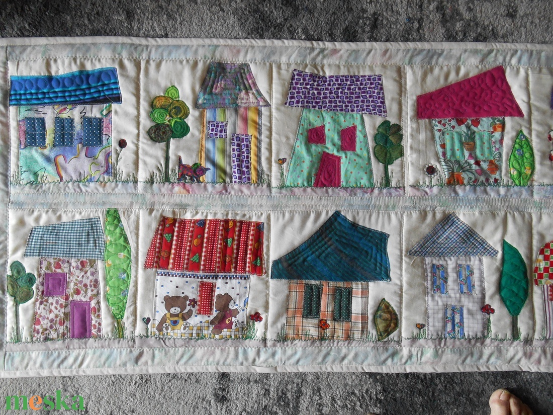 Házikós falvédő/ gyerekszoba/ falvédő gyerekszobába - baba - mama - babaszoba dekoráció - falvédő gyerekszobába - Meska.hu