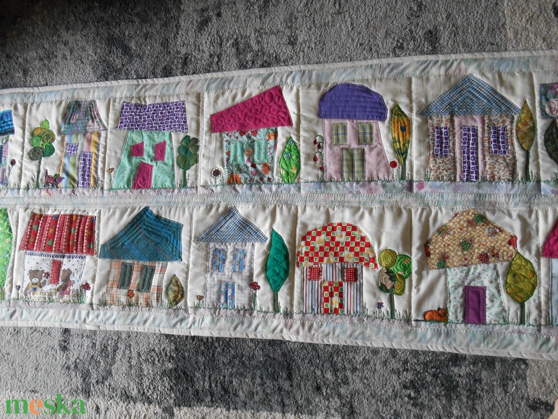 Házikós falvédő/ gyerekszoba/ falvédő gyerekszobába - baba - mama - babaszoba dekoráció - falvédő gyerekszobába - Meska.hu