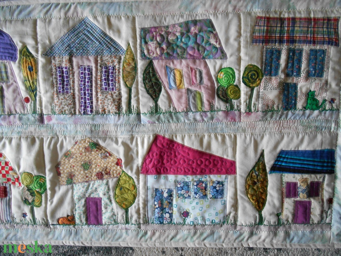 Házikós falvédő/ gyerekszoba/ falvédő gyerekszobába - baba - mama - babaszoba dekoráció - falvédő gyerekszobába - Meska.hu