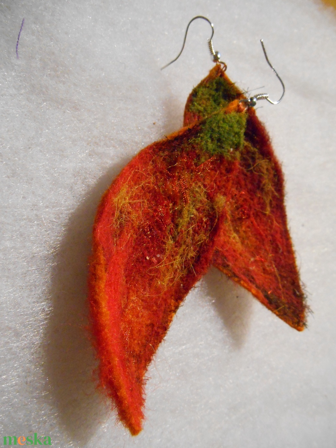 Nemez fülbevaló/nemezelt/ tűnemezelt fülbevaló - esküvő - ékszer - fülbevaló - Meska.hu