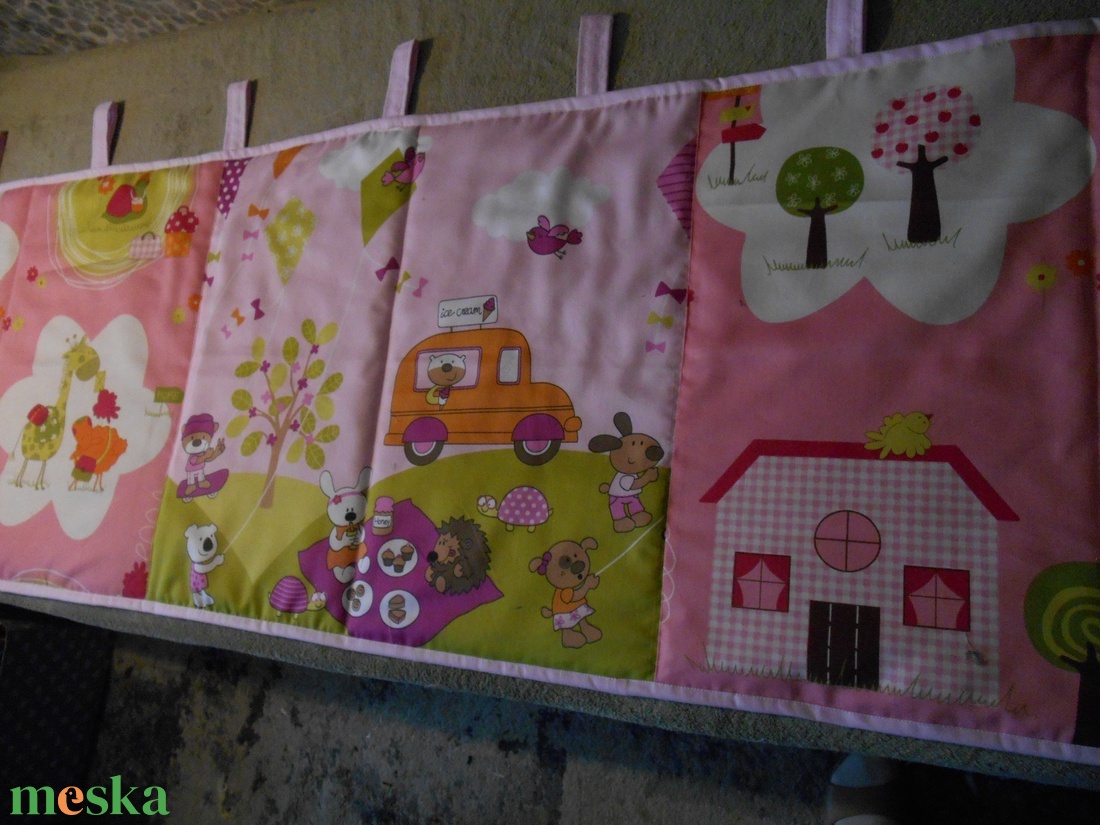 Kislányos falvédő/Falvédő/ Gyerekszoba/Rózsaszín falvédő - baba - mama - babaszoba dekoráció - falvédő gyerekszobába - Meska.hu