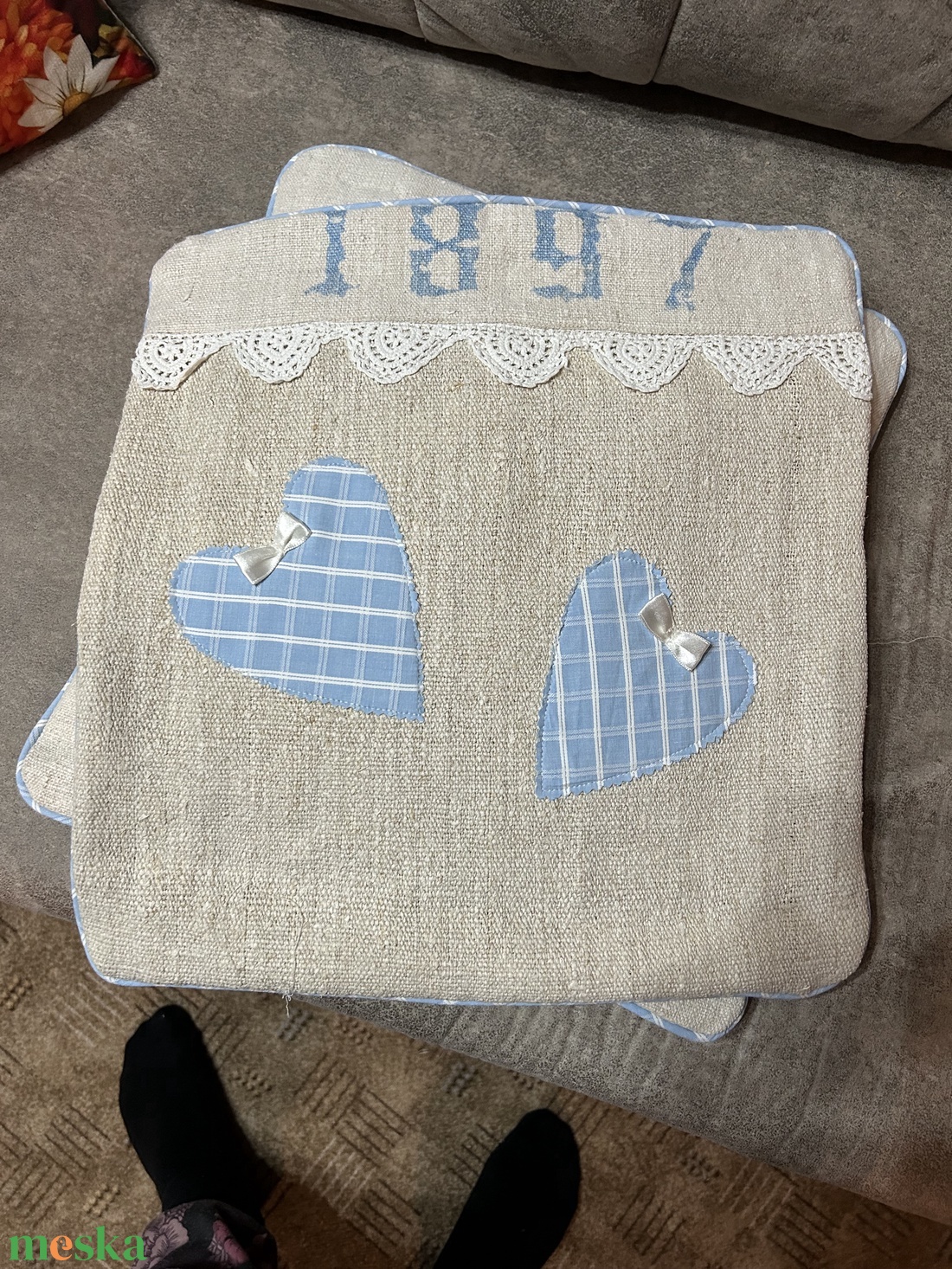 Díszpárna_kék - otthon & életmód - lakástextil - párna & párnahuzat - Meska.hu