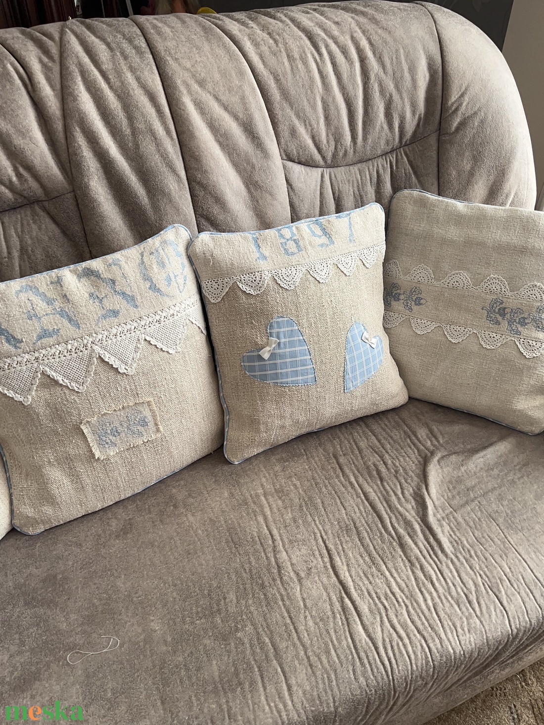 Díszpárna_kék - otthon & életmód - lakástextil - párna & párnahuzat - Meska.hu