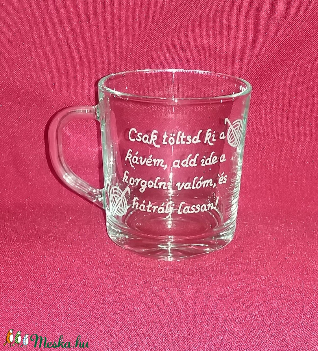 Kézzel gravírozott, 250 ml-es horgolós üveg bögre - - Meska.hu Kézzel gravírozott, 250 ml-es horgolós üveg bögre - - Meska.hu