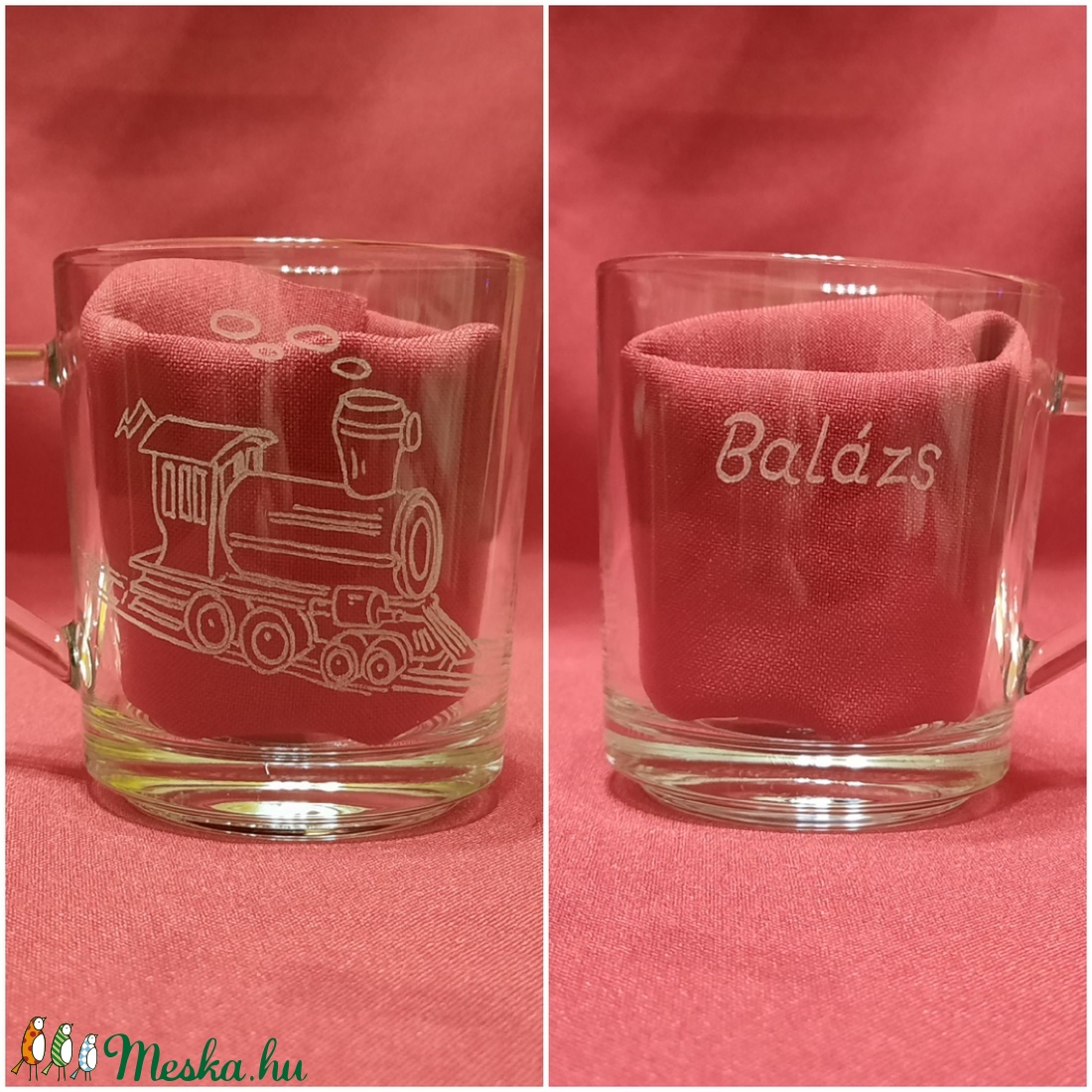 Bögre mozdony mintával -  - Meska.hu