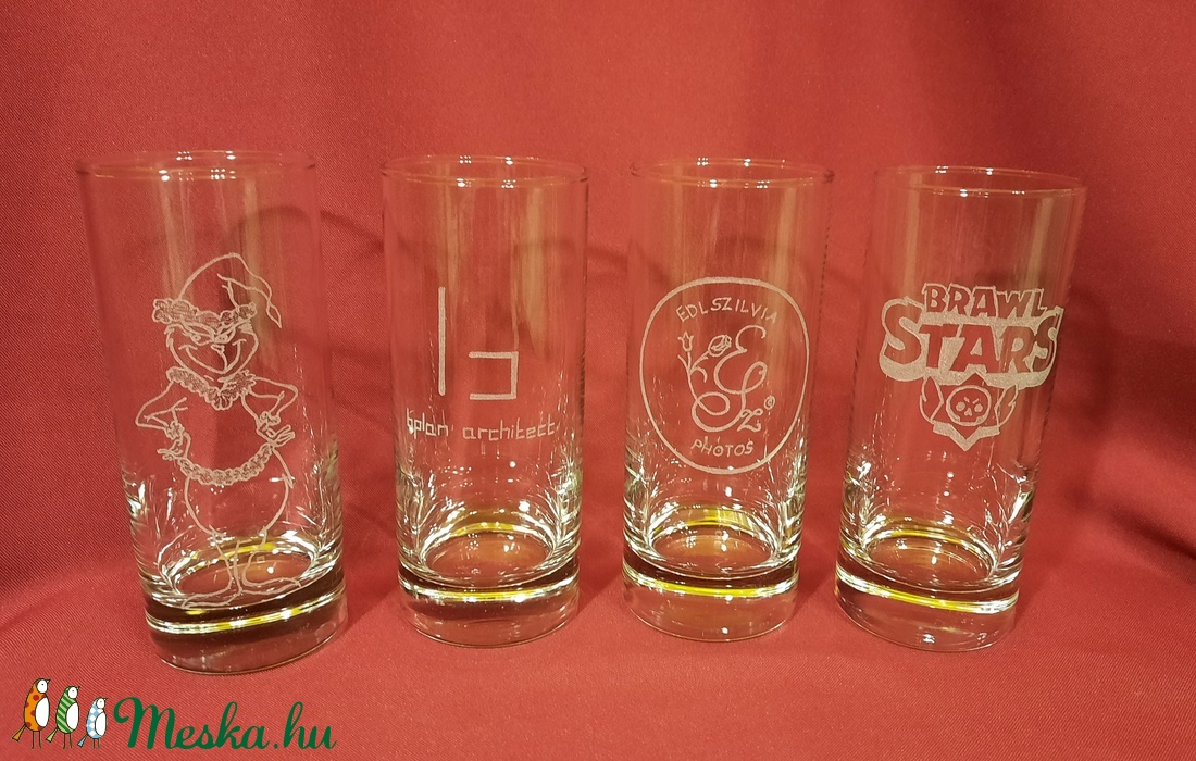 Gravírozott poharak - otthon & életmód - konyhafelszerelés, tálalás - Meska.hu