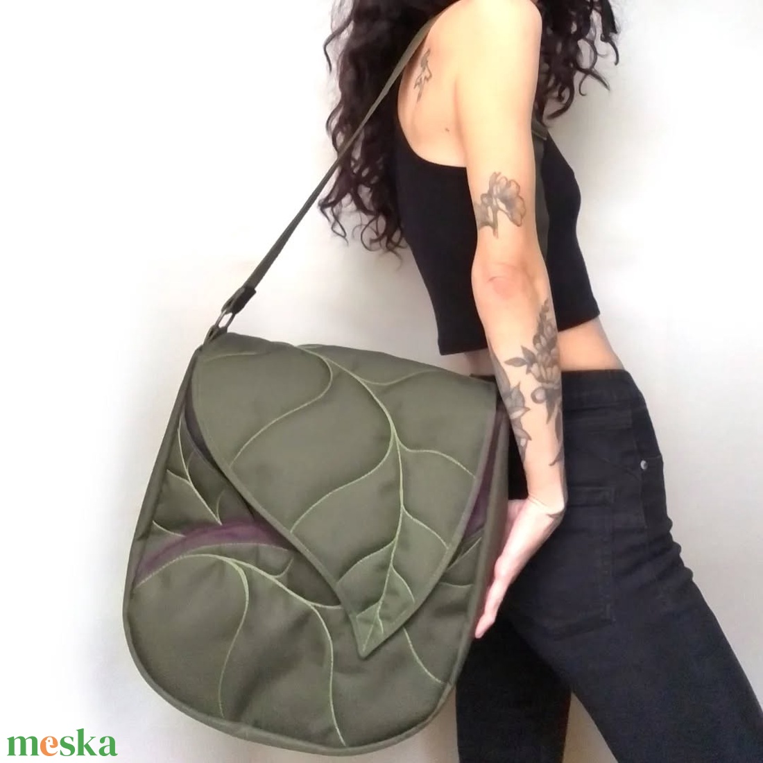 Nagyméretű válltáska - táska & tok - kézitáska & válltáska - vállon átvethető táska - Meska.hu