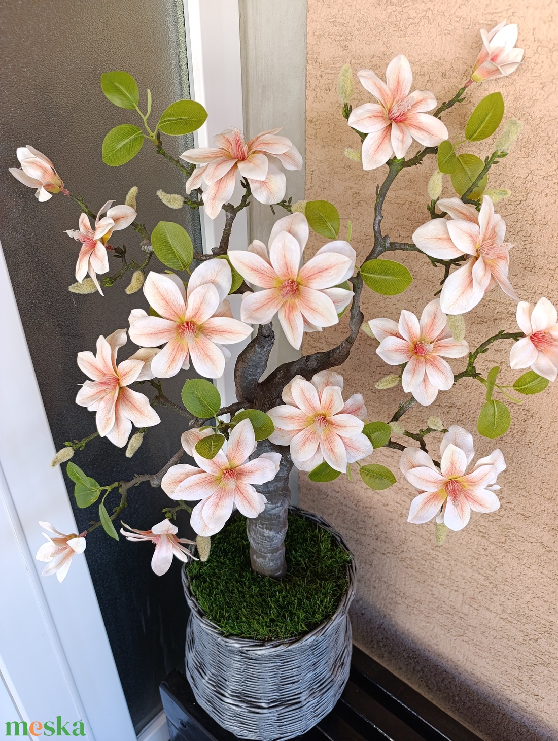 Egyedi magnólia  fa 85cm magas tavaszi dekor  - otthon & életmód - dekoráció - asztal és polc dekoráció - bonsai - Meska.hu