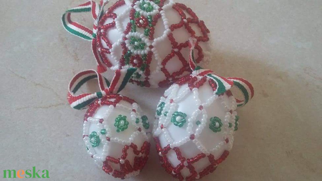 Gyöngyös tojások - karácsony - karácsonyi lakásdekoráció - ünnepi asztaldekoráció - Meska.hu