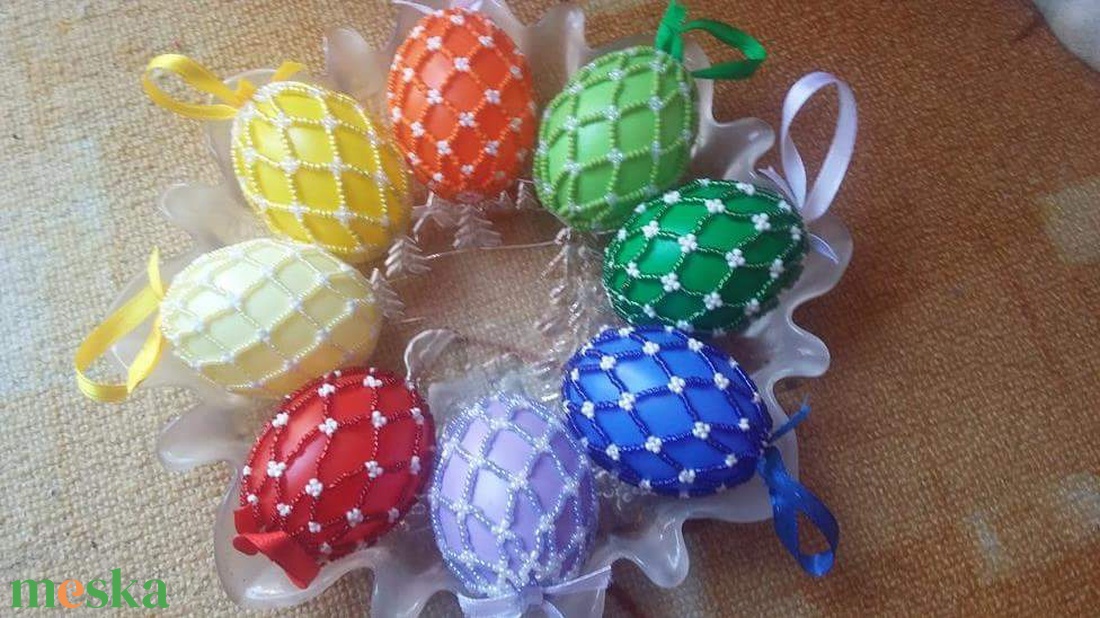 Gyöngyös tojások 2 - otthon & életmód - dekoráció - dísztárgy - Meska.hu