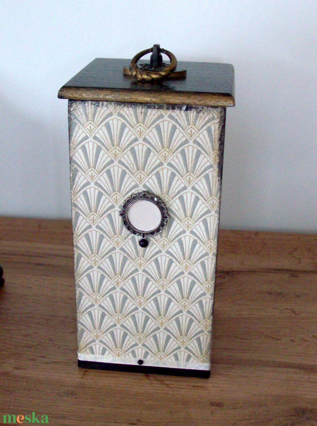 Art Deco mintás tároló doboz - kávé kapszula tartó - otthon & életmód - konyhafelszerelés, tálalás - konyhai tárolás - fűszertartó - Meska.hu