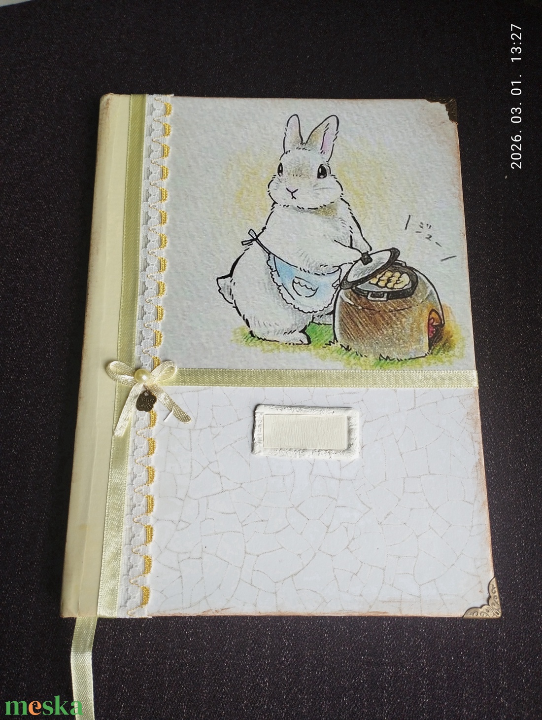 Nyuszis emlékkönyv, recepteskönyv - otthon & életmód - papír, írószer - jegyzetfüzet & napló - Meska.hu