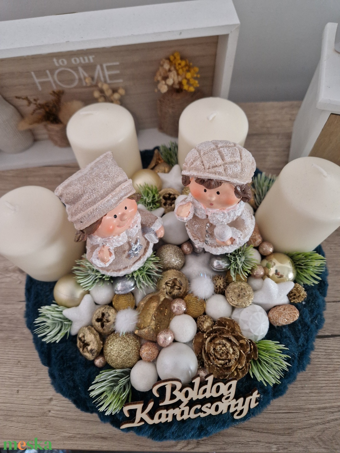 Adventi koszorú figurákkal - karácsony - adventi díszek - adventi koszorú - Meska.hu
