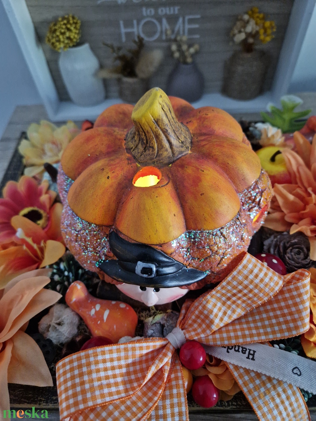 Asztaldísz világító tökkel - otthon & életmód - dekoráció - halloween - halloweeni asztaldísz - Meska.hu Asztaldísz világító tökkel - otthon & életmód - dekoráció - halloween - halloweeni asztaldísz - Meska.hu