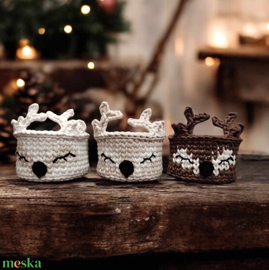 Réni horgolt karácsonyi tároló - karácsony - karácsonyi lakásdekoráció - Meska.hu