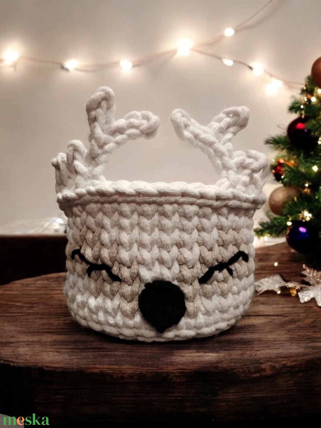 Réni horgolt karácsonyi tároló - karácsony - karácsonyi lakásdekoráció - Meska.hu