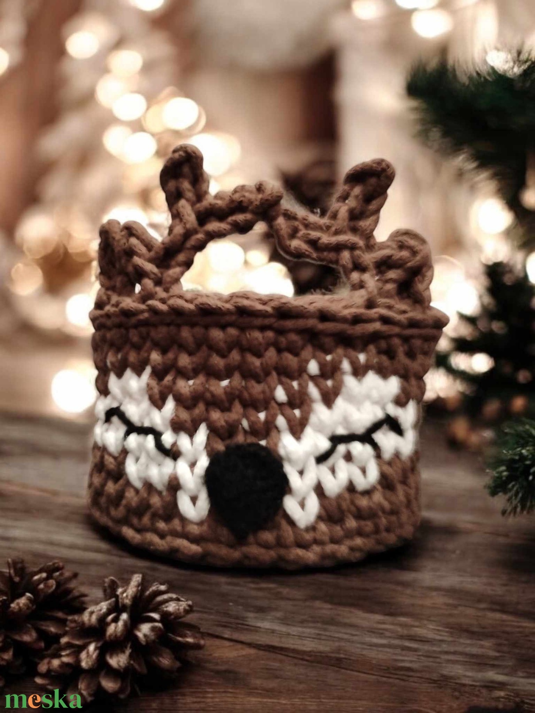 Réni horgolt karácsonyi tároló - karácsony - karácsonyi lakásdekoráció - Meska.hu