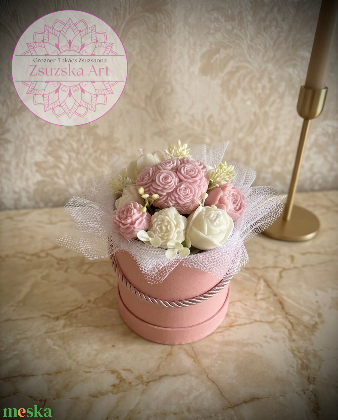 Elegáns dekor gyertyabox - kellékek & szerszámok - dekorációs kellékek - dekorációs gyertya - Meska.hu