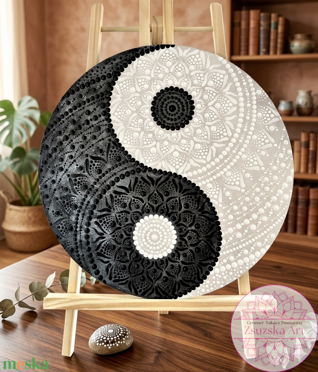 Jin-jang falikép - dekoráció - 30 cm - otthon & életmód - dekoráció - spiritualitás - mandala - Meska.hu