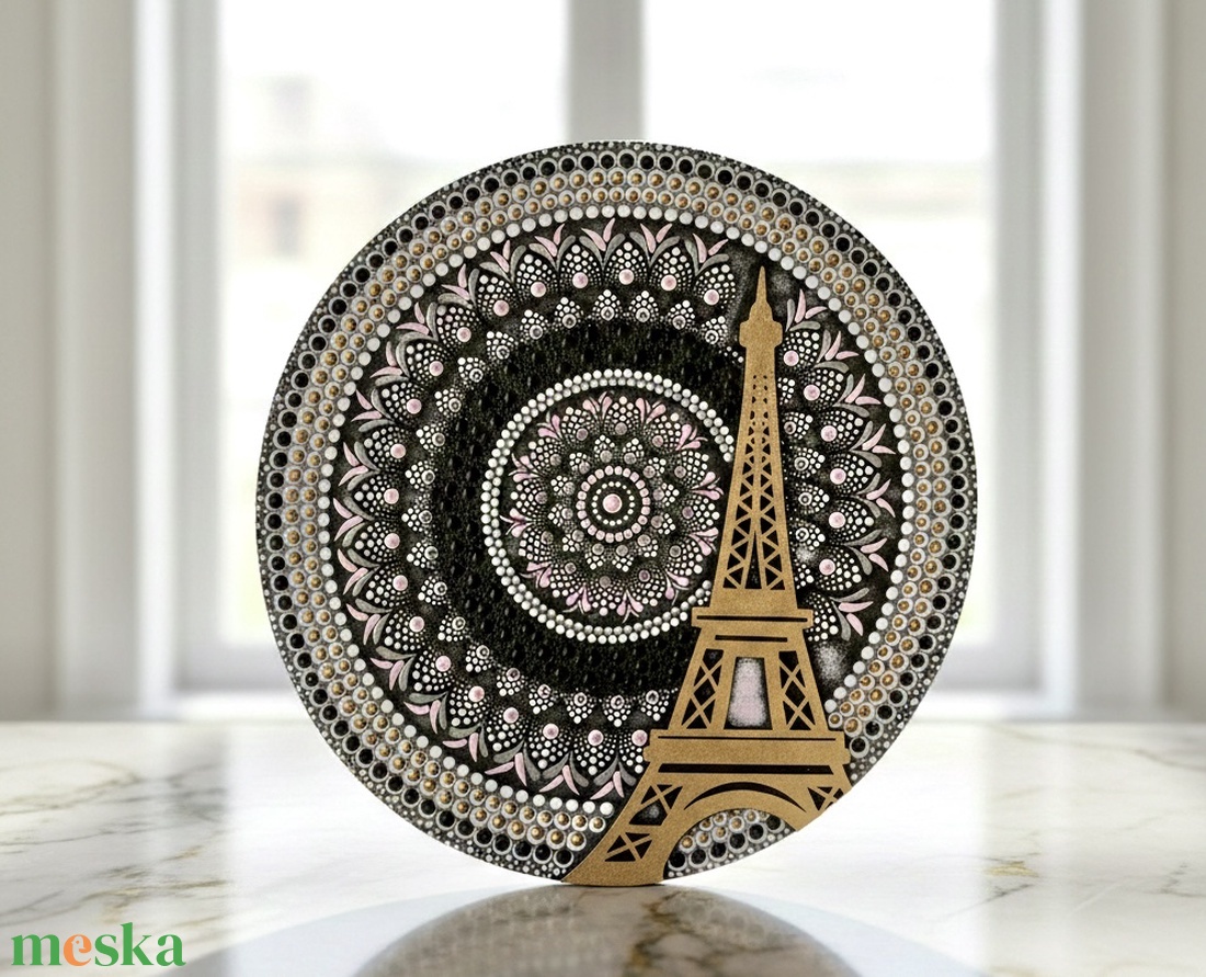 Párizs - Eiffel torony - mandala - 40 cm - otthon & életmód - dekoráció - spiritualitás - mandala - Meska.hu