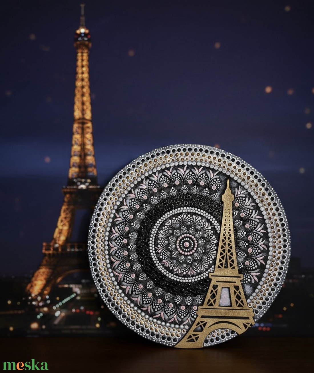Párizs - Eiffel torony - mandala - 40 cm - otthon & életmód - dekoráció - spiritualitás - mandala - Meska.hu