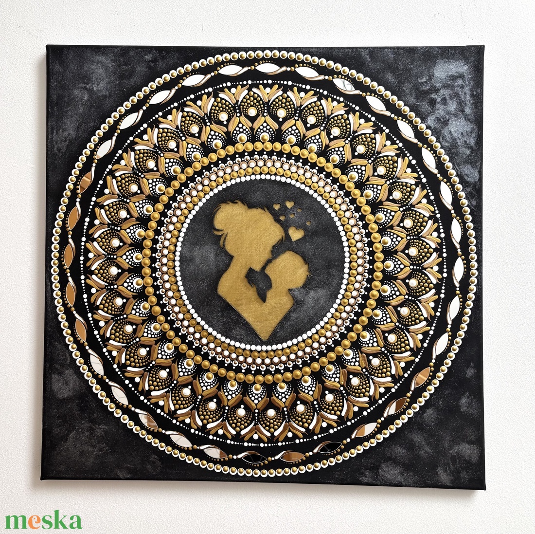 Anya-fia mandala falikép - 50x50 cm - otthon & életmód - dekoráció - spiritualitás - mandala - Meska.hu