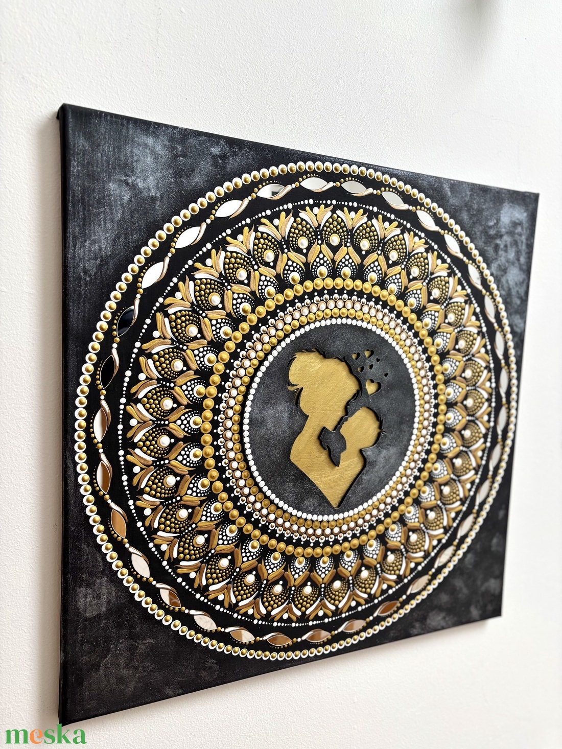 Anya-fia mandala falikép - 50x50 cm - otthon & életmód - dekoráció - spiritualitás - mandala - Meska.hu