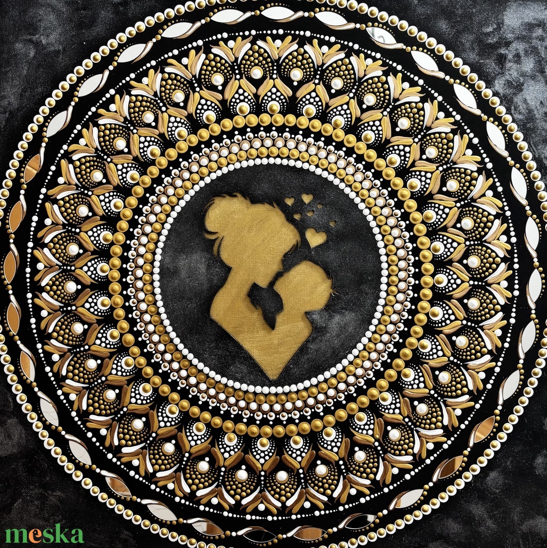 Anya-fia mandala falikép - 50x50 cm - otthon & életmód - dekoráció - spiritualitás - mandala - Meska.hu