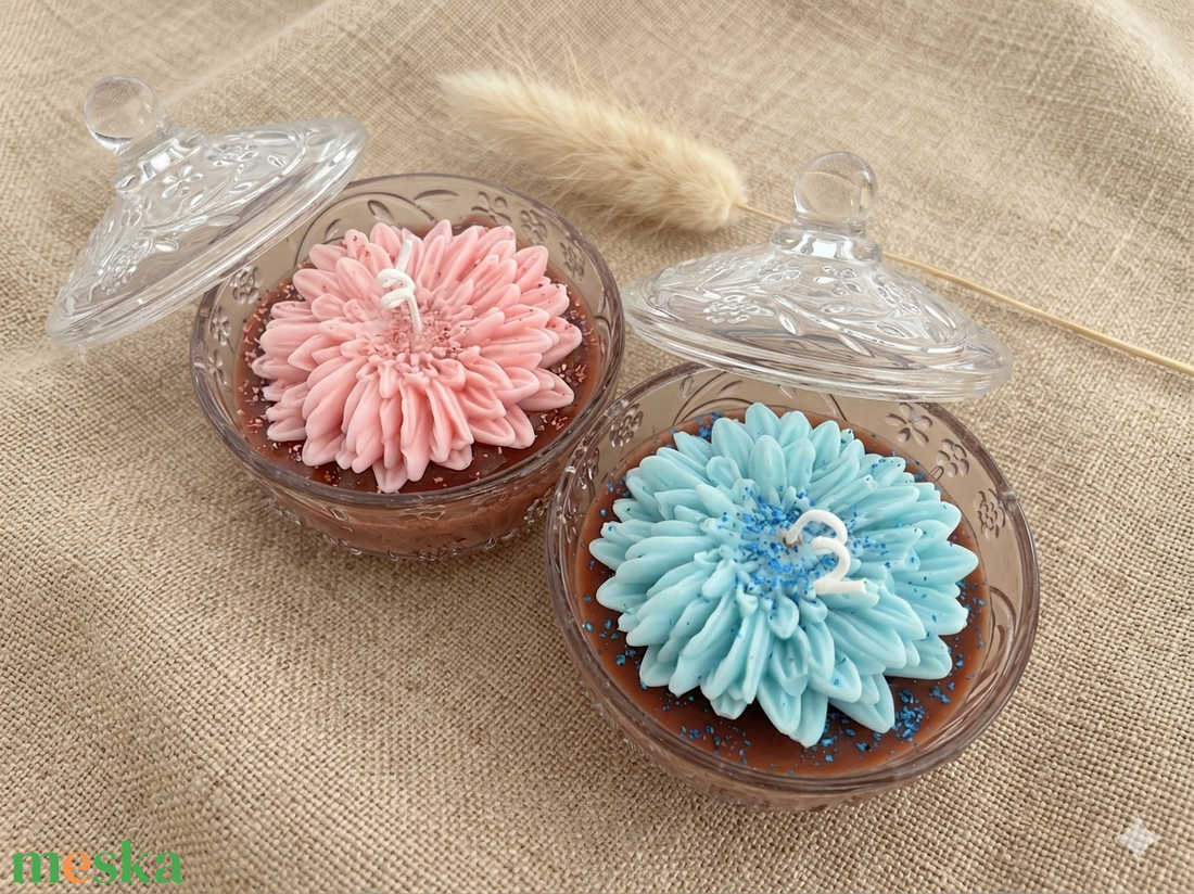 Dekorgyertya üvegben - Bazsarózsa illat - kellékek & szerszámok - dekorációs kellékek - dekorációs gyertya - Meska.hu