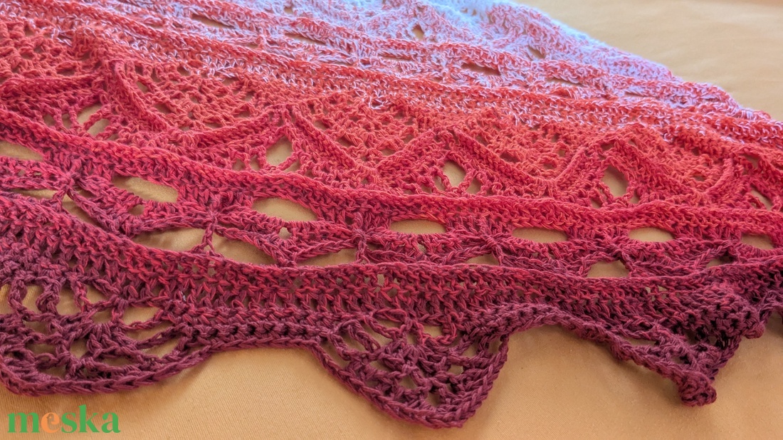 Ceylon tea sál, kendö, egyedi, horgolt - ruha & divat - sál, sapka, kendő - sál - Meska.hu