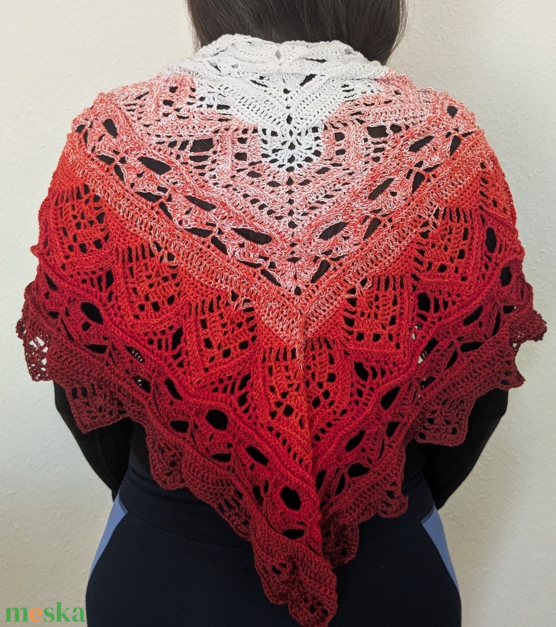 Ceylon tea sál, kendö, egyedi, horgolt - ruha & divat - sál, sapka, kendő - sál - Meska.hu