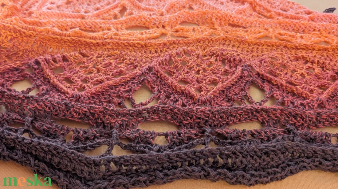 Ceylon tea sál, kendö, egyedi, horgolt - ruha & divat - sál, sapka, kendő - sál - Meska.hu