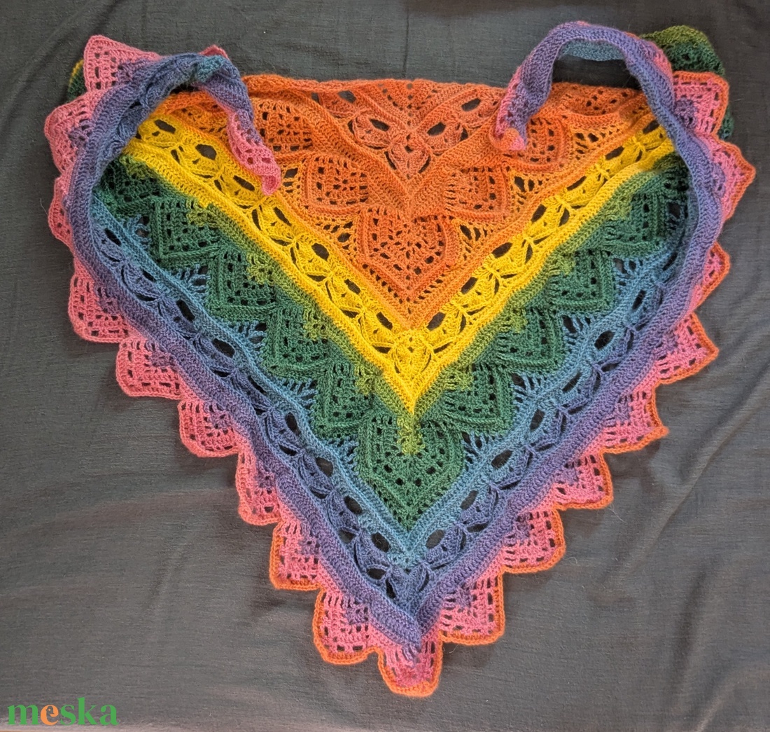 Ceylon tea sál, kendö, egyedi, horgolt - ruha & divat - sál, sapka, kendő - sál - Meska.hu