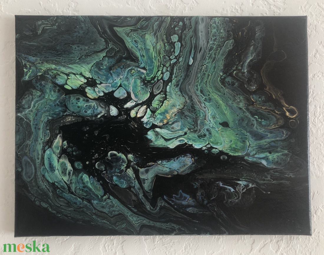 Atoll in the Dark - Fluid art akril festmény - művészet - festmény - akril - Meska.hu Atoll in the Dark - Fluid art akril festmény - művészet - festmény - akril - Meska.hu