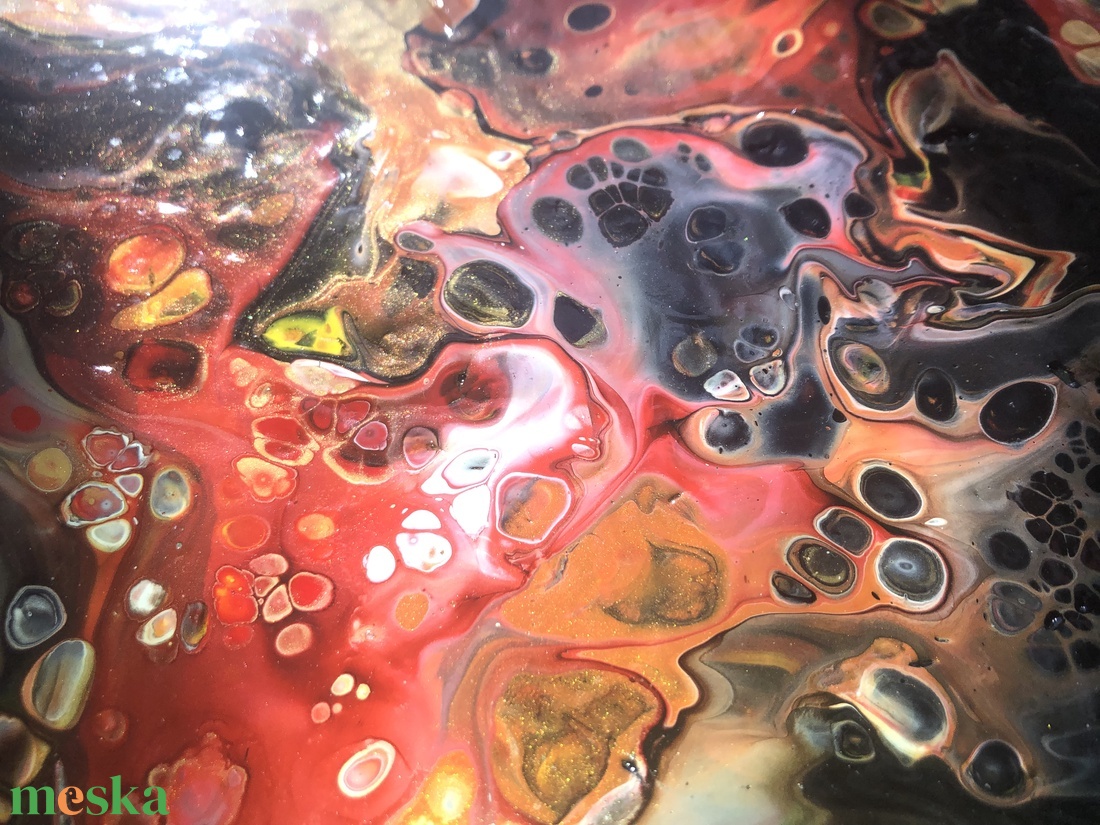 Flamenco - Fluid art akril festmény - művészet - festmény - akril - Meska.hu
