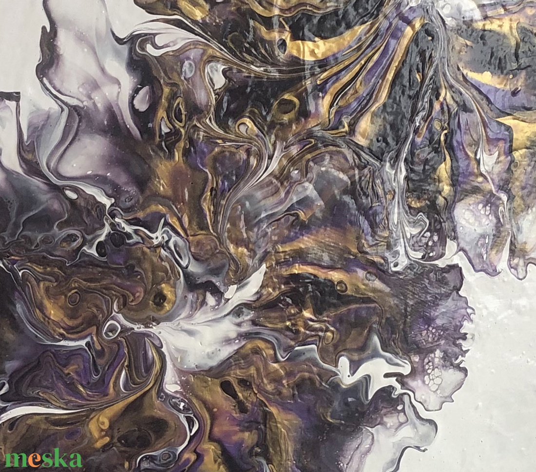 Deep Purple - Fluid art akril festmény - művészet - festmény - akril - Meska.hu
