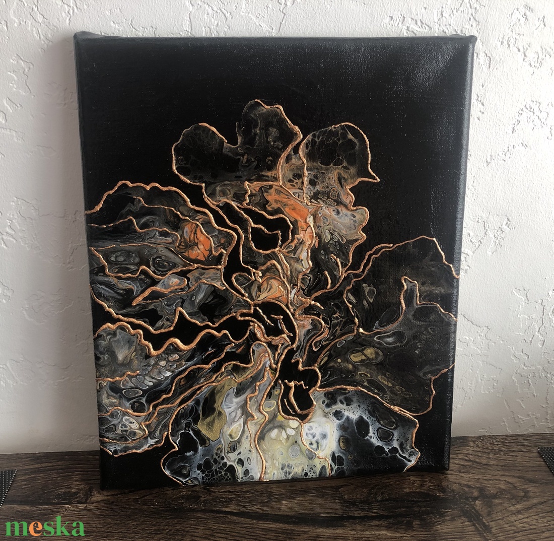 Copper Salad - Fluid art akril festmény - művészet - festmény - akril - Meska.hu