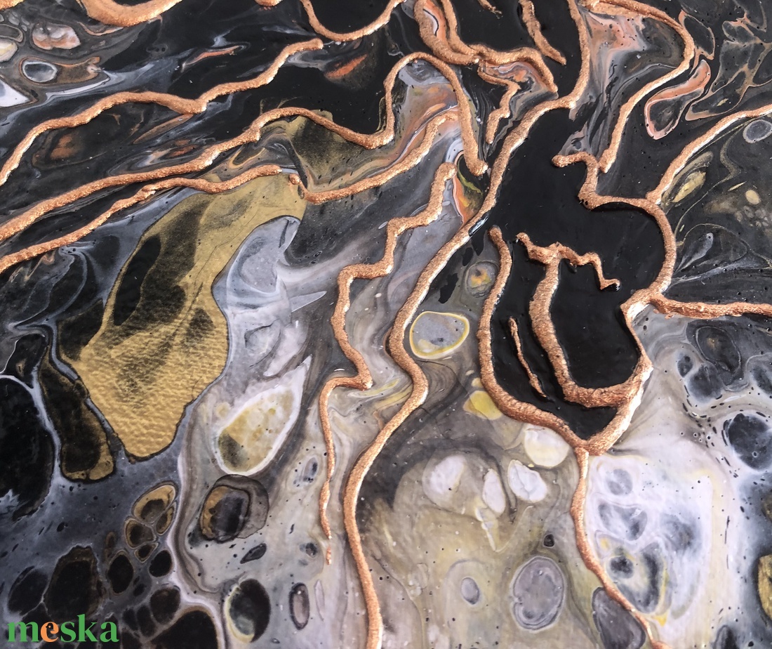 Copper Salad - Fluid art akril festmény - művészet - festmény - akril - Meska.hu