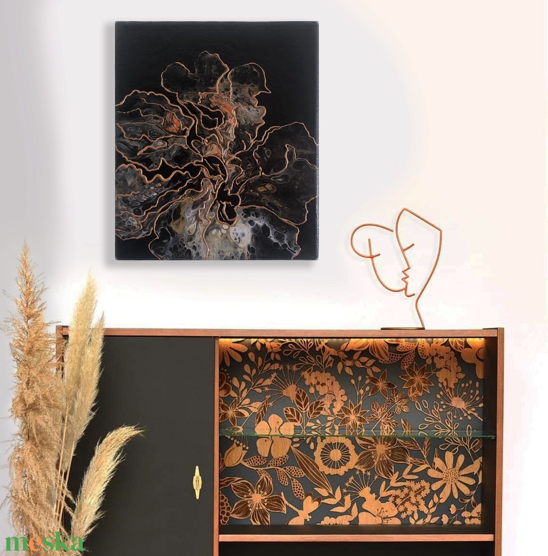 Copper Salad - Fluid art akril festmény - művészet - festmény - akril - Meska.hu