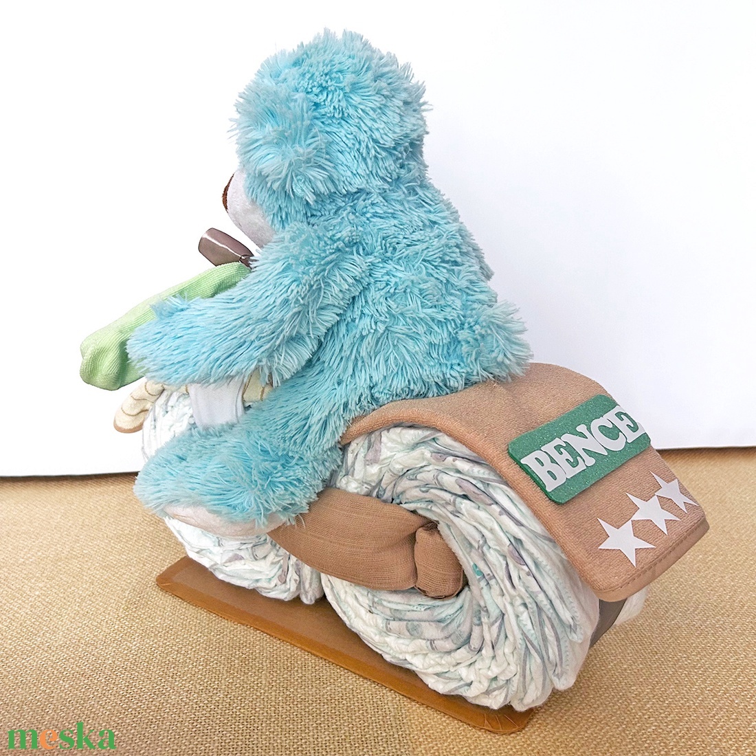 EASY RIDER pelenkamotor, névre szóló babalátogató pelenkatorta, babaüdvözlő ajándék - baba - mama - pelenkázó, babafürdető kellékek - pelenkatorta - Meska.hu